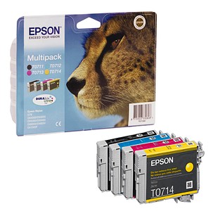 EPSON T0715  schwarz, cyan, magenta, gelb Druckerpatronen, 4er-Set von Epson