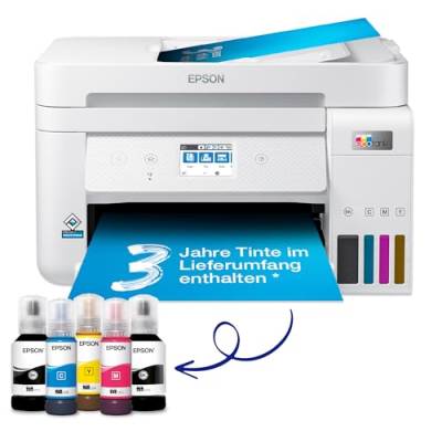 EcoTank ET-4856 A4-Multifunktions-Wi-Fi-Tintentankdrucker, mit einem im Lieferumfang enthaltenen Vorrat an Tinten bis zu 3 Jahren von Epson