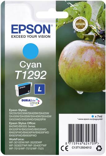 Epson Druckerpatrone T1292 Original Cyan C13T12924012 von Epson