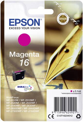 Epson Druckerpatrone T1623, 16 Original Magenta C13T16234012 von Epson
