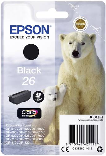 Epson Druckerpatrone T2601, 26 Original Schwarz C13T26014012 von Epson