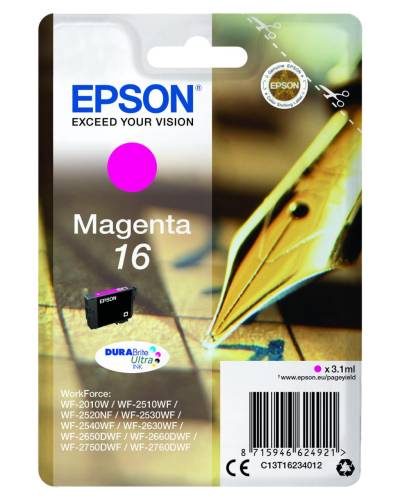 Epson Original 16 Füller Druckerpatrone - magenta (C13T16234012) von Epson