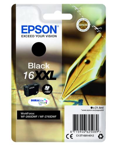 Epson Original 16XXL Füller Druckerpatrone schwarz 1000 Seiten 21,6ml (C13T16... von Epson