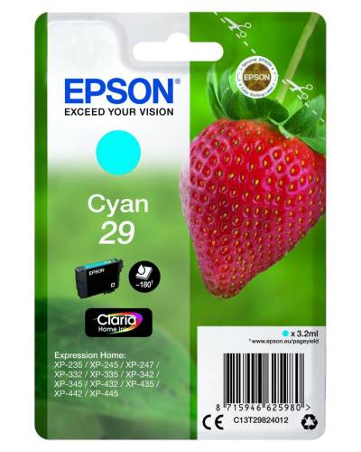 Epson Original 29 Erdbeere Druckerpatrone - cyan (C13T29824012) von Epson