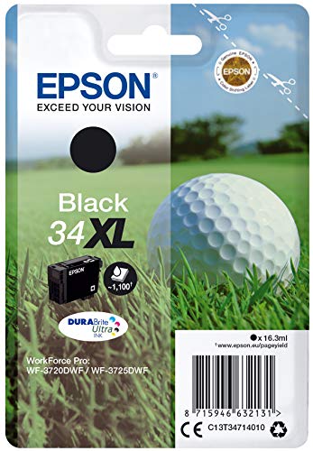 Epson Original 34XL Tinte Golfball (WF-3720DWF, WF-3725DWF), schwarz von Epson