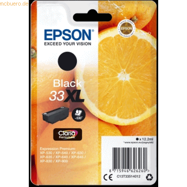 Epson Tintenpatrone Epson Expression Home XP-530 T3351 schwarz High-Ca von Epson