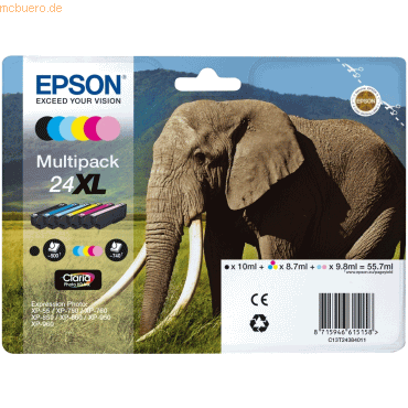 Epson Tintenpatrone Epson Expression Photo XP 750 T2438 BK/C/M/Y/LM/LY von Epson