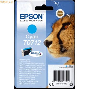 Epson Tintenpatrone Epson T0712 cyan von Epson