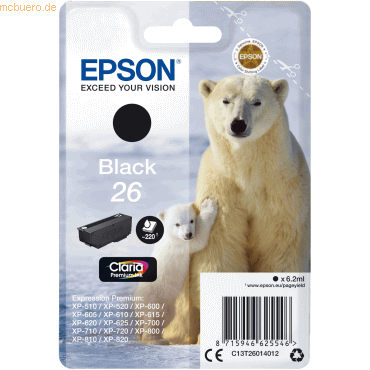 Epson Tintenpatrone Epson T2601 schwarz von Epson