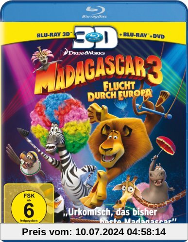 Madagascar 3: Flucht durch Europa (+ Blu-ray + DVD) [Blu-ray 3D] von Eric Darnell
