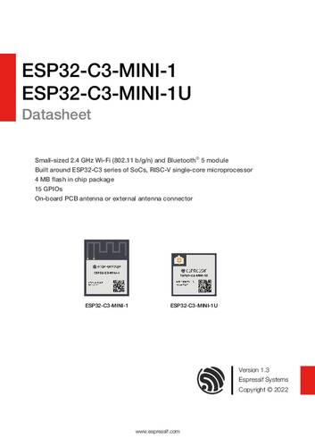 Espressif ESP32-C3-MINI-1-N4 Entwicklungsboard von Espressif