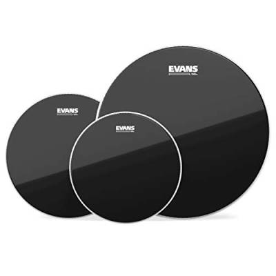 Evans ETP-CHR-F Fellset Black Chrome Serie für Toms mit 25,4 cm (10 Zoll), 30,5 cm (12 Zoll) und 35,6 cm (14 Zoll) Felle schwarz chrome von Evans