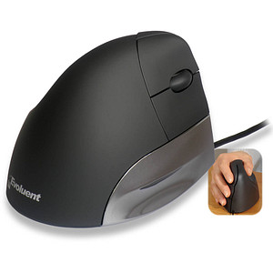 Evoluent Vertical Mouse Standard rechts Maus ergonomisch kabelgebunden schwarz, silber von Evoluent