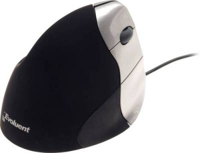 Evoluent VerticalMouse 3 Ergonomische Maus USB Optisch Schwarz, Silber 5 Tasten 2600 dpi Ergonomisch von Evoluent