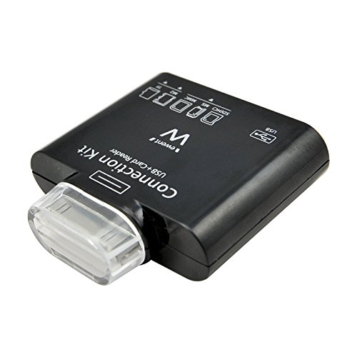 EWENT EW 1067 USB 2.0 Micro Card Reader,Verbindungskit für das Samsung Tablet, Kompatibel mit SD (HC), TF, MS, M2 und MMC,Plug and Play, schwarz von Ewent