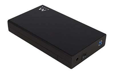 Ewent 3,5 Zoll Festplattengehäuse, USB 3.2 Gen1 (USB 3.0) Festplattengehäuse bis zu 5Gbit/s mit UASP, HDD SSD Gehäuse für SATA I II III, LED ON/Off Taste, Werkzeugfrei/ohne Schrauben, Schwarz von Ewent