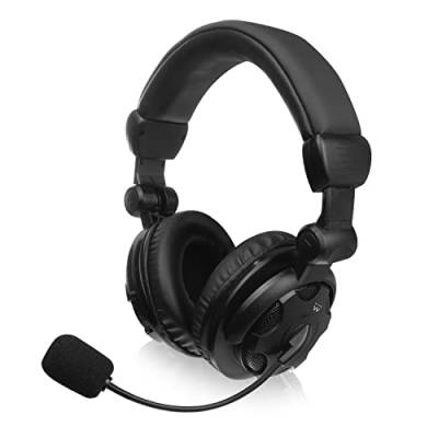 Ewent EW3564 Headset mit Stereo-Mikrofon,Stereo-Ohrhörer mit Mikrofon und Lautstärkeregler,Gaming-Headset mit kombinierter 3,5 mm Audiobuchse,für PC,Laptop,MacBook,Office,Skype,PS5,Xbox S - Schwarz von Ewent