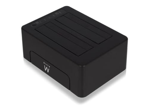 Ewent EW7014 Duale Dockingstation USB-3.1 Gen-1, beinhaltet Klonierungsfunktion, schwarz von Ewent