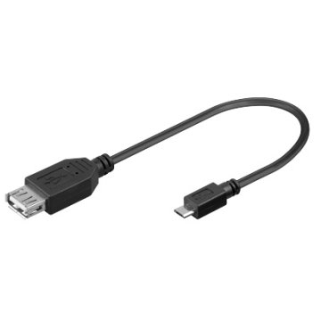 Ewent Kabel Adapter USB 2.0 Typ A/weiblich zu Micro/männlich, 17 cm, Schwarz von Ewent