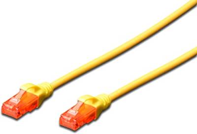 Ewent Netzwerk Kabel Patch Cat 6 U/UTP, AWG 24/7, 2 x RJ45 gelb von Ewent