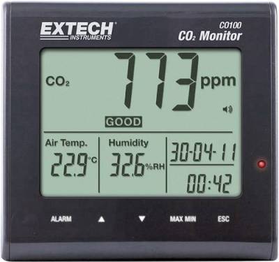 Extech CO100 Kohlendioxid-Messgerät 0 - 9999 ppm von Extech