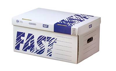 Fast 5 Stück Dokumentenboxen für Archivierung 52 x 35 x 26 cm Weiß von FAST