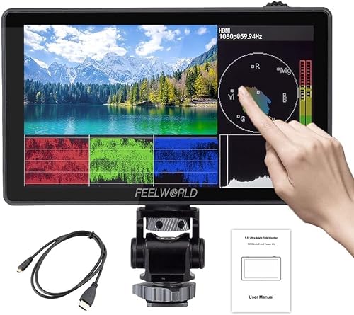 FEELWORLD LUT5 Kamera DSLR Field Monitor 5.5 Zoll 3000nit Ultra High Bright Touchscreen Monitor 3DLUT F970 Externe Stromversorgung Externer Feldmonitor 1920x1080 Bildschirm Display Screen 4K HDMI von FEELWORLD