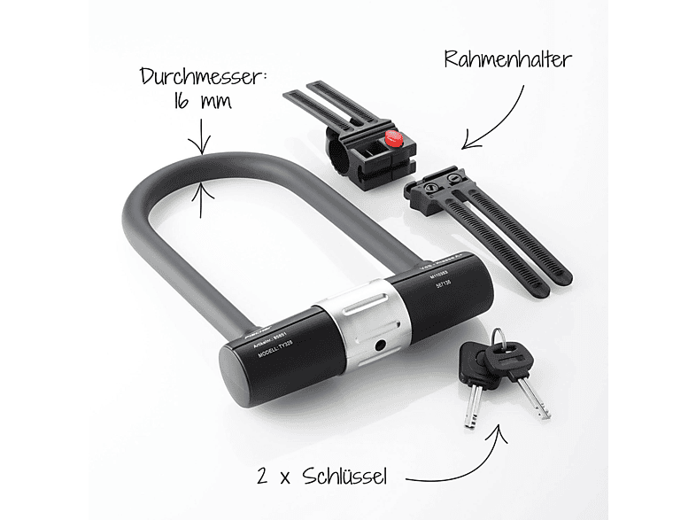 FISCHER Bügelschloss 19 cm 16 mm Halter von FISCHER