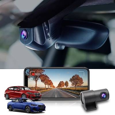 Fitcamx Dashcam Auto Vorne Hinten Geeignet für BMW 1 Series (F40 F20 F21)& 2 Series (G42 F22 F23)(HD2-6318), OEM Dashcam 4K 2160P+1080P Video WiFi, Loop-Aufnahme, G-Sensor, WDR, Plug&Play,128GB Karte von FITCAMX