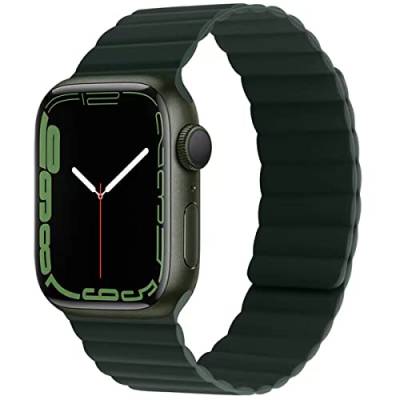 FOUUAAO Kompatibel mit Apple Watch8 Armband Silikon 49mm 45mm 44mm 40mm 41mm,Männer und Frauen Uhrenarmband Silikon Magnetverschluss Ersatzarmband für iWatch Armbänder SE Series Ultra 8/7/6/5/4/3/2/1 von FOUUAAO