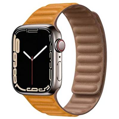 FOUUAAO Kompatibel mit Leder Apple Watch8 Armband Magnetverschluss 45mm 49mm 44mm 40mm 41mm,für Apple Watch Band Mode und Bequemlichkeit Ersatzarmband für iWatch SE Series 8/7/6/5/4/3/2/1 von FOUUAAO