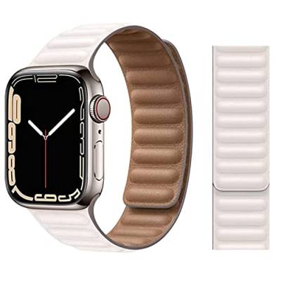FOUUAAO Kompatibel mit Leder Apple Watch8 Armband Magnetverschluss 45mm 49mm 44mm 40mm 41mm,für Apple Watch band Mode und Bequemlichkeit Ersatzarmband für iWatch SE Series 8/7/6/5/4/3/2/1 von FOUUAAO
