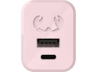 FRESH N REBEL USB-A- und USB-C Mini Ladegerät universal, Smokey Pink von FRESH N REBEL