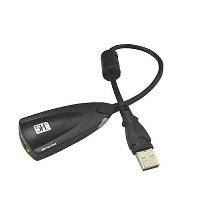 FURREN Externe USB-Soundkarte, Kabelgebundene Aufnahme-Soundkarte 7.1-Adapter 5HV2 3D-Audio-Headset-Mikrofon 3,5 mm für Laptop-PC, Desktop-PC von FURREN