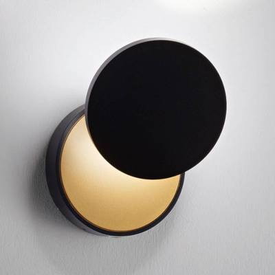 LED-Wandleuchte Ara mit Lesespot, schwarz-gold von Fabas Luce