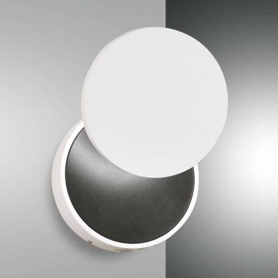 LED-Wandleuchte Ara mit Lesespot, weiß-schwarz von Fabas Luce