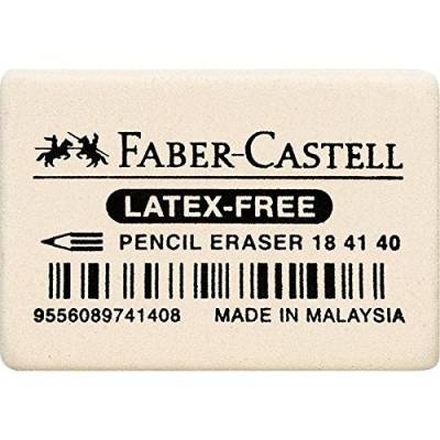 Faber-Castell 7041 – 40 Weiß mit Radiergummi – Radiergummis, (weiß, 26 mm, 8 mm, 34 mm) von Faber-Castell