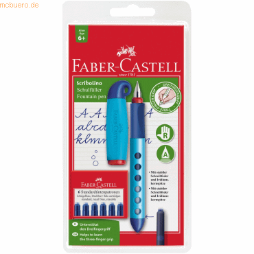Faber Castell Schreiblernfüller für Rechtshänder Feder A inkl. Patrone von Faber Castell