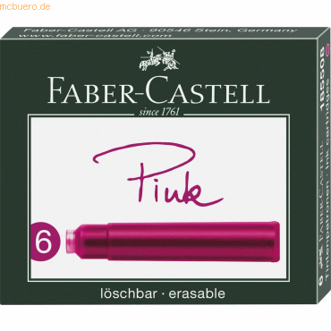 Faber Castell Tintenpatrone für Füllhalter Standard pink VE=6 Stück von Faber Castell