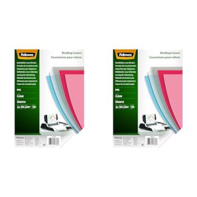 Fellowes PVC Deckblatt für Plastikbindung und Drahtbindung - Stärke 150 Mikron - transparent - Format DIN A4 - Packung mit 200 Stück von Fellowes