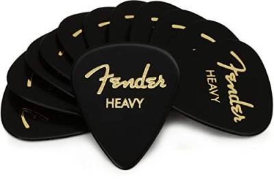 Fender® »351 SHAPE CLASSIC PICKS« Zelluloid Plektren - Form: 351-12er-Pack - Stärke: Heavy - Farbe: Schwarz von Fender