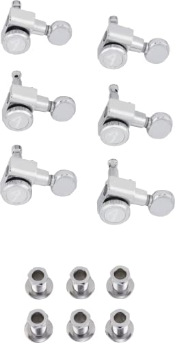 Fender® »LOCKING STRATOCASTER®/TELECASTER® TUNING MACHINES - VINTAGE BUTTONS« Locking Stimmmechaniken für Strat®/Tele® - Vintage-Flügel - 18:1-6-links - Farbe: Chrome von Fender