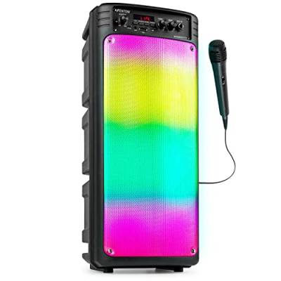 Fenton BoomBox300 - Partybox LED Musikbox Bluetooth Lautsprecher, Karaoke Anlage 100 Watt mobiler Partylautsprecher mit Lichteffekt, Mikrofon, USB, SD, MP3, Akku Party Lautsprecher von Fenton