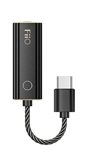 FiiO JadeAudio KA1 Kopfhörer-Verstärker, winziger USB-DAC, hohe Auflösung, 3,5 mm, verlustfrei, für Smartphones/PC/Laptops/Player (Typ C, schwarz) von FiiO
