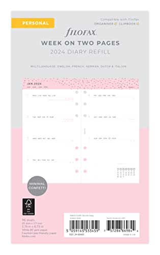 FILOFAX Kalendereinlage Confetti week to view Illustrated Diary Refill Pack Personal 2024 von Filofax