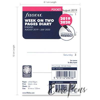 Filofax Taschenkalender 20-68252, 19. August – 20. Juli 20. Juli von Filofax