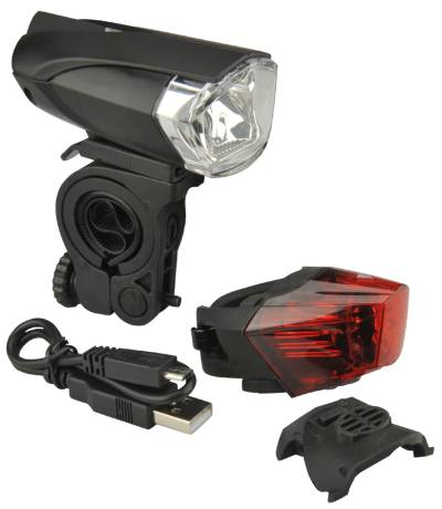 FISCHER Fahrrad-LED/USB-Beleuchtungs-Set 35 Lux von Fischer