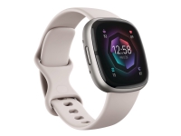 Fitbit Sense 2 - Platinum Aluminium - Smartwatch mit Armband - lunar white - Armbandgröße: S - NFC, Bluetooth von Fitbit