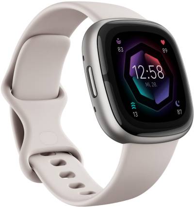 Sense 2 Smartwatch lunar white/platinum von Fitbit