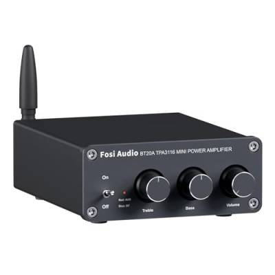 Fosi Audio BT20A Bluetooth Verstärker, 200W Mini Hifi Verstärker mit TPA3116 Amp Chip, Bass und Treble Regler, Stereo Verstärker Class D 2.0 Kanal von Fosi Audio
